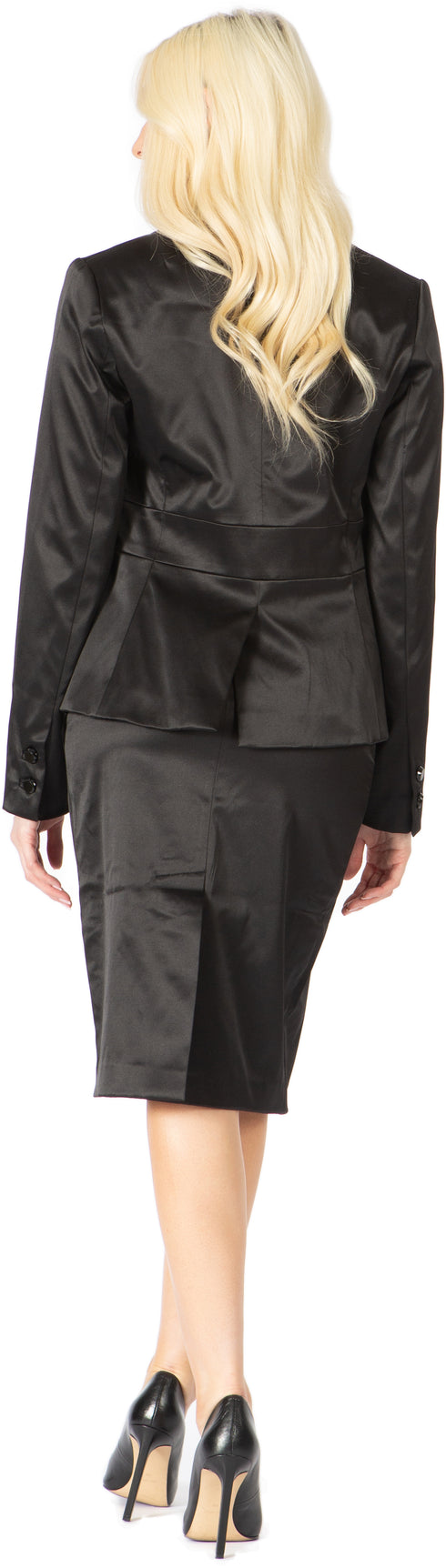 Majestic Sateen Two-Piece Skirt Suit Jacket